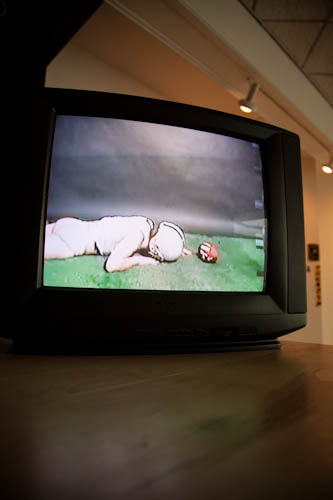James Woodward, Self portrait with football, video, 2005