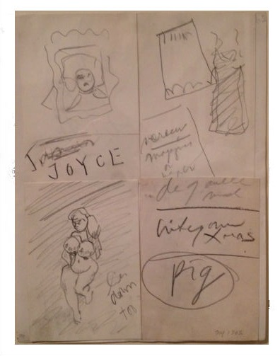 Claes Oldenberg, sketch, 1962, Berlin Neue Nationalgalerie