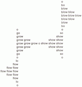 Eugen Gomringer, "O" from Constellations, 1953